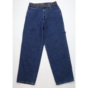 Deadstock Vintage 90s Boss Mens 36x34 Baggy Fit Wide Leg Skateboard Denim Jeans